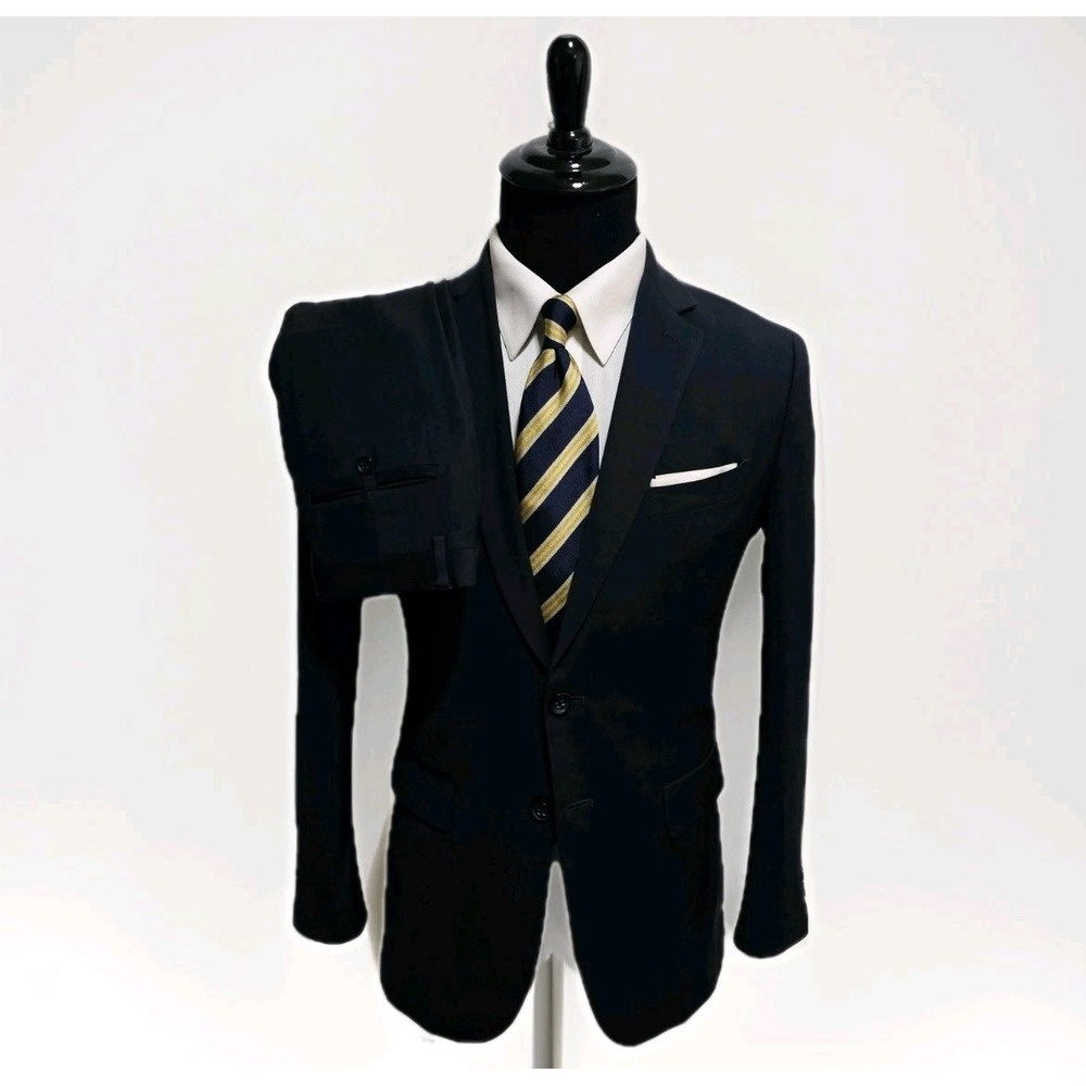 Banana Republic Lanificio F.LLi Cerruti Suit Mens 38R Pants 33x32 Navy Slim Fit